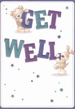 This uplifting get well card radiates warmth and playful optimism, much like the inviting community spirit of Hither Green itself. Two delightful friends-a teddy bear with welcoming eyes and a floppy-eared puppy-joyfully support and balance the large, vibrant 'Get Well' letters, their forms brimming with comforting softness. Hints of indigo and turquoise bring subtle vibrancy, standing out against a creamy, uncluttered background that offers a clean slate for healing and encouragement. Twinkling stars scatter in gentle shades of blue and violet, surrounding the characters in an aura of hope and light. The illustrated fur is wonderfully textured-so plush and inviting, it nearly invites the touch, much as fresh petals would in a beautiful bouquet from a trusted Hither Green florist. This card goes beyond words, offering a warm, emotional embrace, ideal for sending heartfelt wishes for a swift recovery to a neighbour or loved one in need.